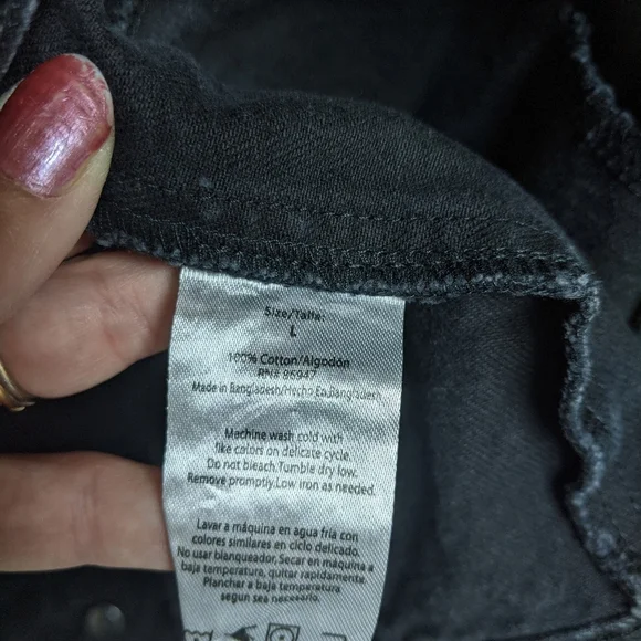 Nickelodeon Sponge Bob Unisex Black Jean Jacket L - Picture 5 of 8